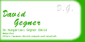 david gegner business card